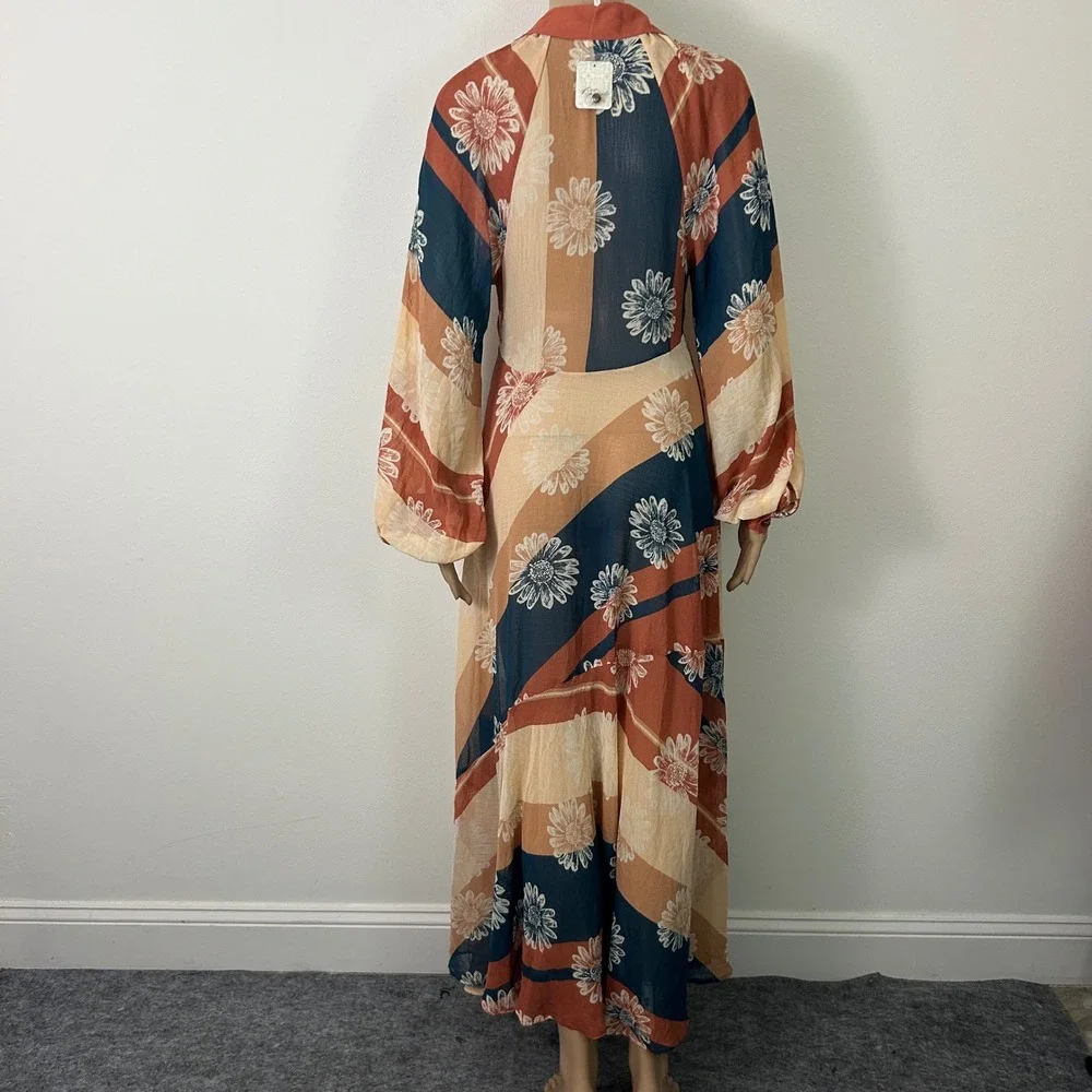 NWT Free People Daria Retro Maxi Shirt Dress XS